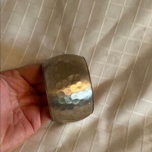 Silver Hammered Cuff Bracelet